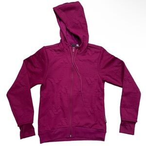 Adidas Maroon Full-Zip Hoodie